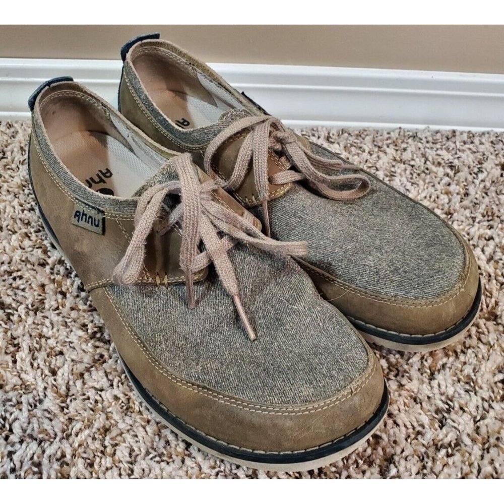 Men's Ahnu Evaflex Leather/Textile Walking Shoe Vibram Soles Casual, Size 8.5